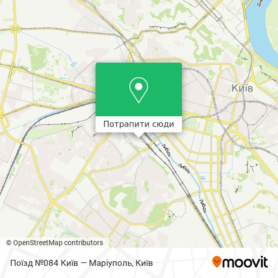 Карта Поїзд №084 Київ — Маріуполь