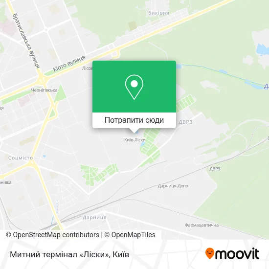 Карта Митний термінал «Ліски»