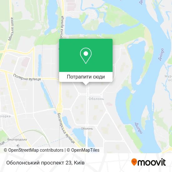 Карта Оболонський проспект 23