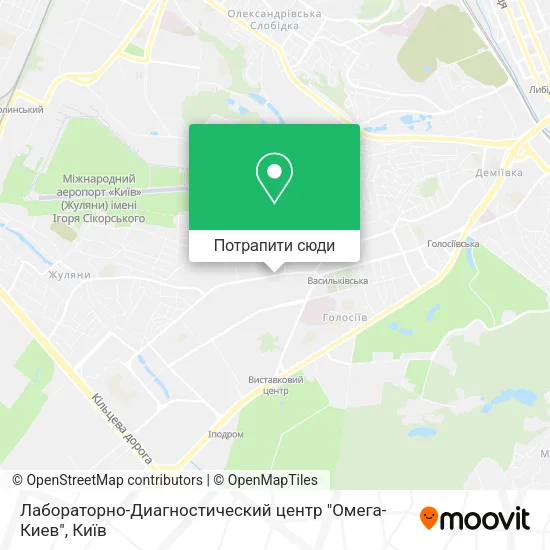 Карта Лабораторно-Диагностический центр "Омега-Киев"