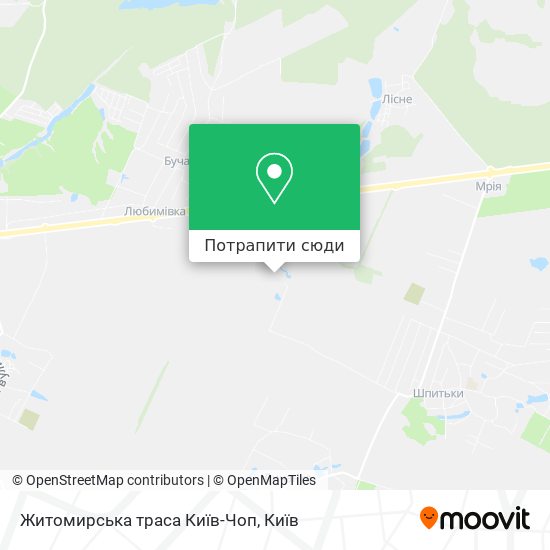 Карта Житомирська траса Київ-Чоп