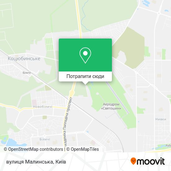 Карта вулиця Малинська