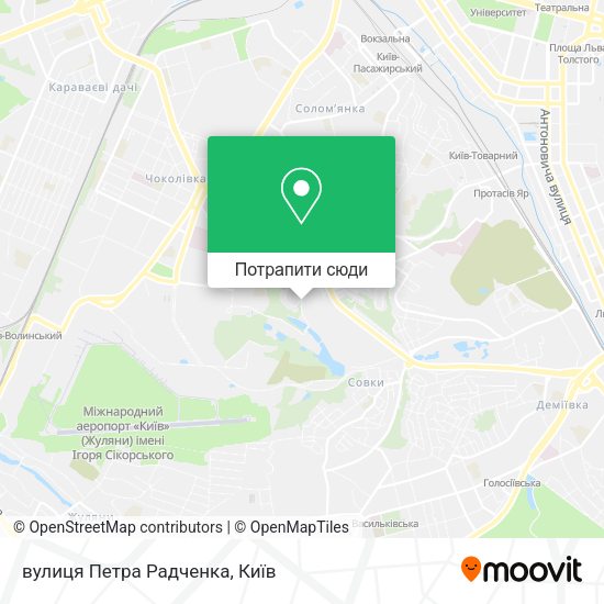 Карта вулиця Петра Радченка