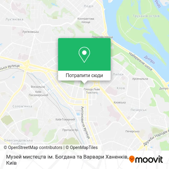 Карта Музей мистецтв ім. Богдана та Варвари Ханенків