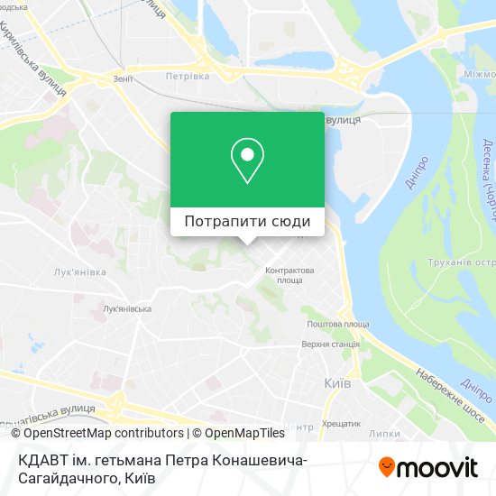 Карта КДАВТ ім. гетьмана Петра Конашевича-Сагайдачного