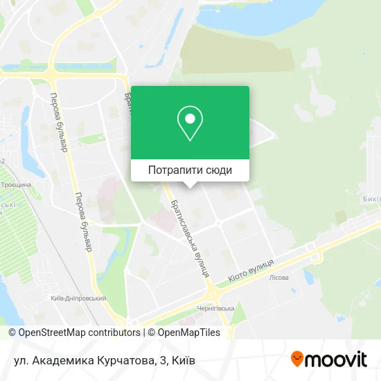 Карта ул. Академика Курчатова, 3