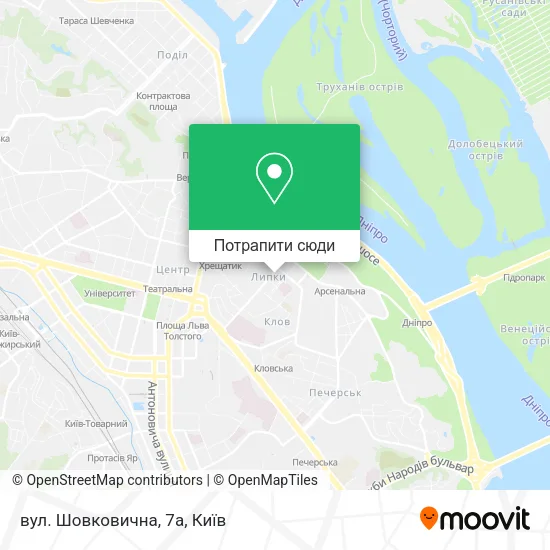 Карта вул. Шовковична, 7а