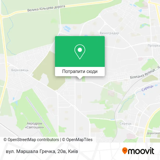 Карта вул. Маршала Гречка, 20в
