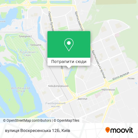 Карта вулиця Воскресенська 12Б