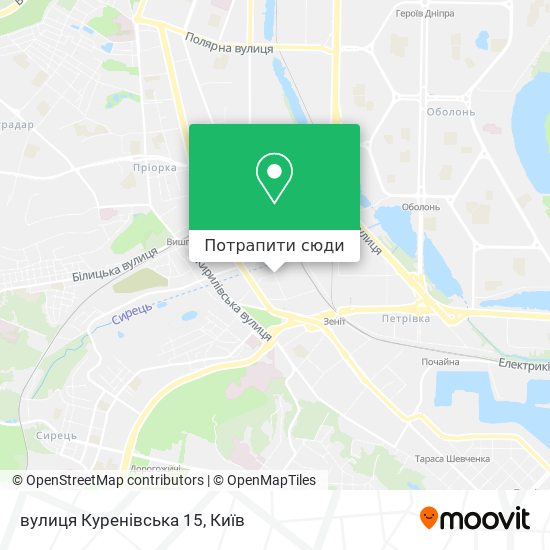 Карта вулиця Куренівська 15