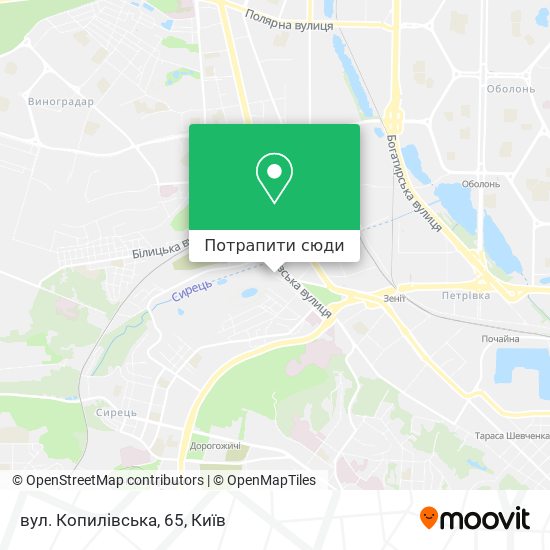 Карта вул. Копилівська, 65