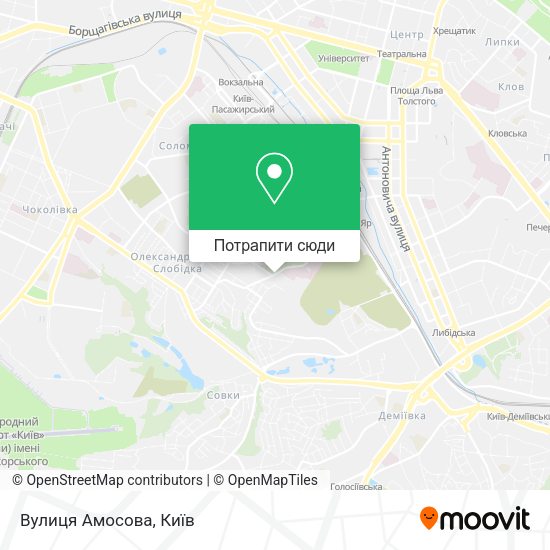 Карта Вулиця Амосова