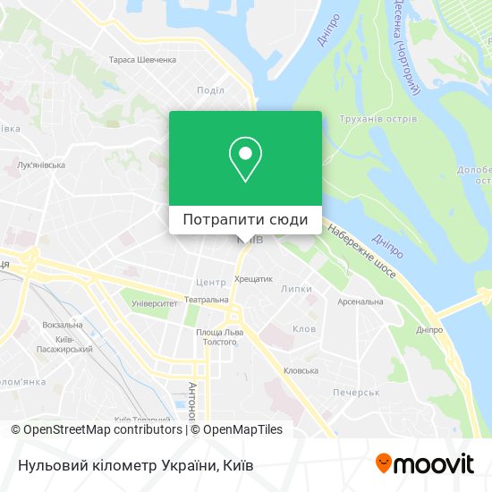 Карта Нульовий кілометр України