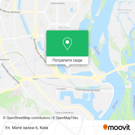 Карта Ул. Мате залки 6