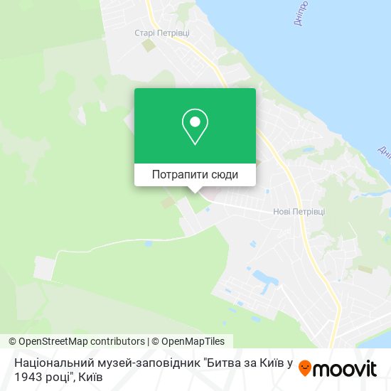 Карта Національний музей-заповідник "Битва за Київ у 1943 році"