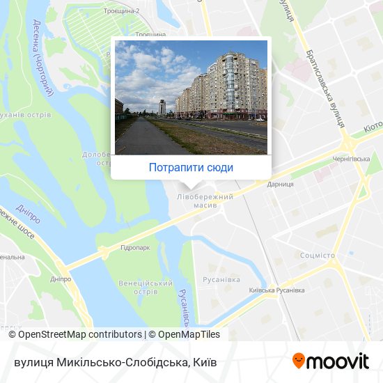Карта вулиця Микільсько-Слобідська