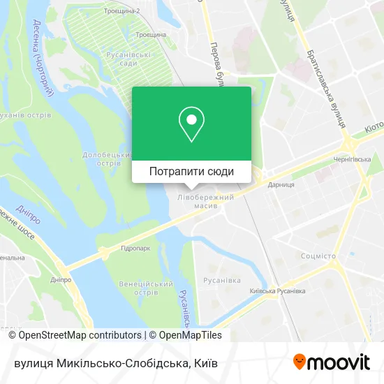 Карта вулиця Микільсько-Слобідська