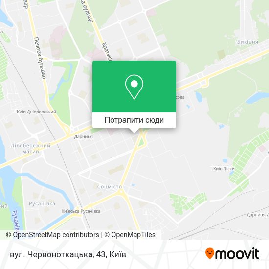 Карта вул. Червоноткацька, 43