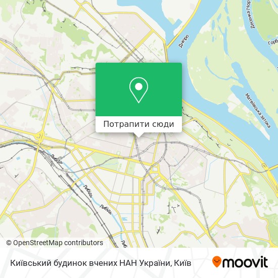 Карта Київський будинок вчених НАН України
