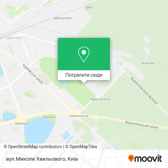 Карта вул.Миколи Хвильового