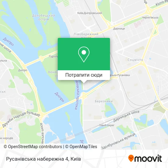 Карта Русанівська набережна 4