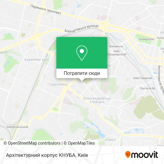 Карта Архітектурний корпус КНУБА