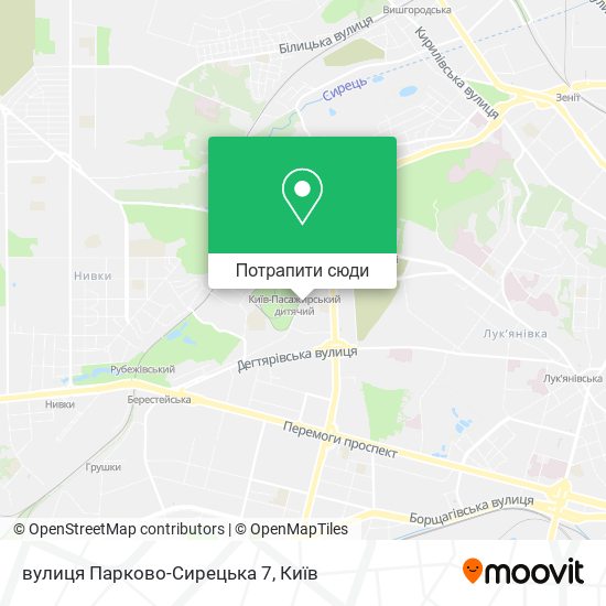 Карта вулиця Парково-Сирецька 7