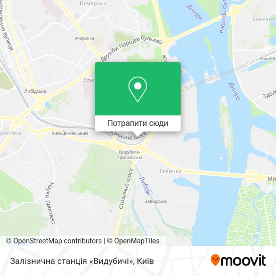 Карта Залізнична станція «Видубичі»