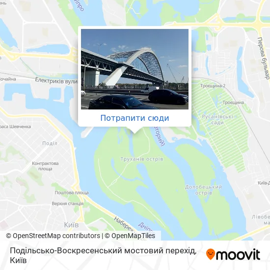 Карта Подільсько-Воскресенський мостовий перехід