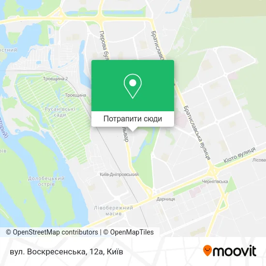 Карта вул. Воскресенська, 12а