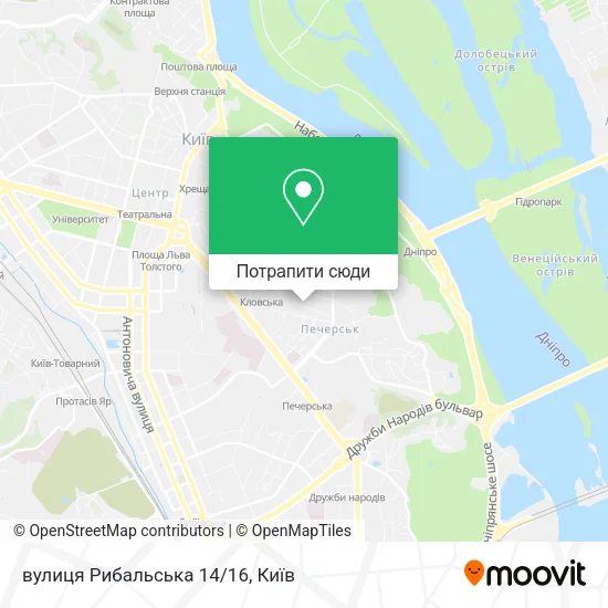 Карта вулиця Рибальська 14/16