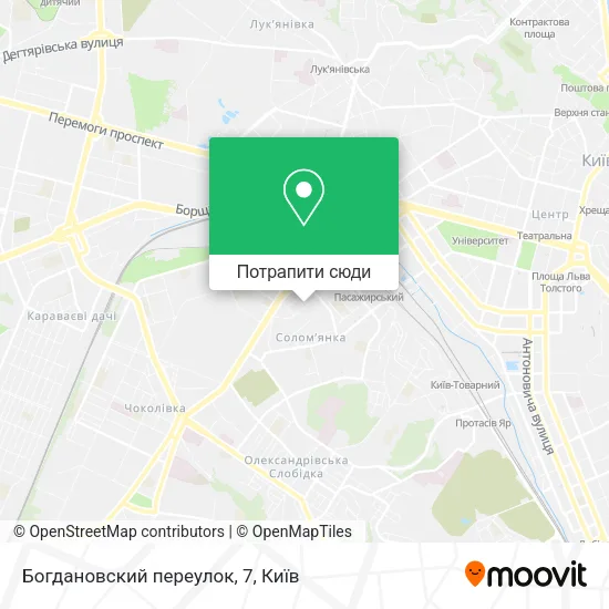 Карта Богдановский переулок, 7