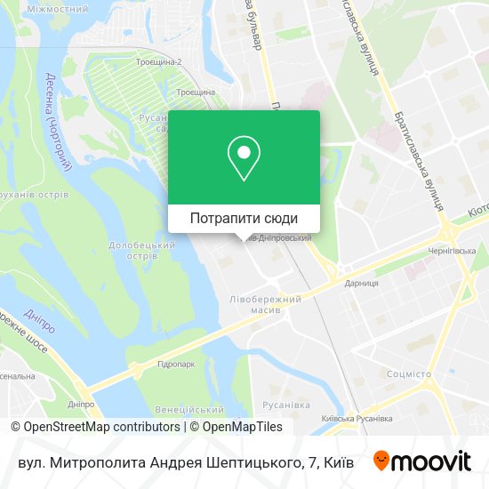 Карта вул. Митрополита Андрея Шептицького, 7