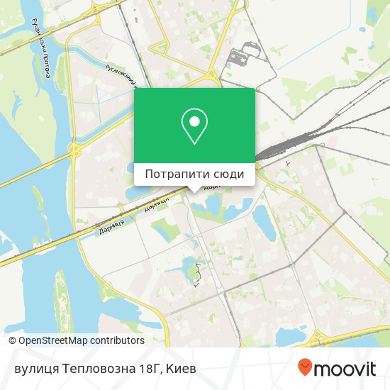 Карта вулиця Тепловозна 18Г