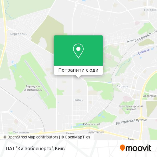 Карта ПАТ "Київобленерго"