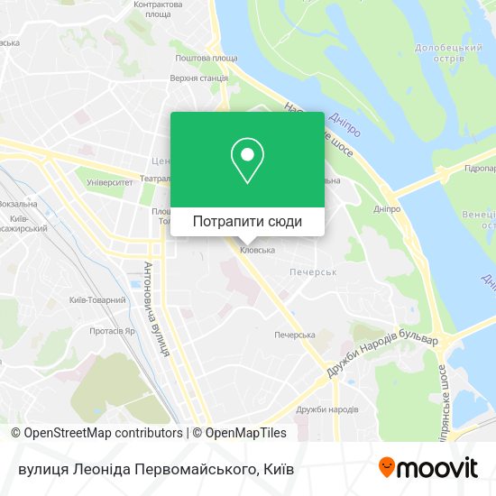 Карта вулиця Леоніда Первомайського