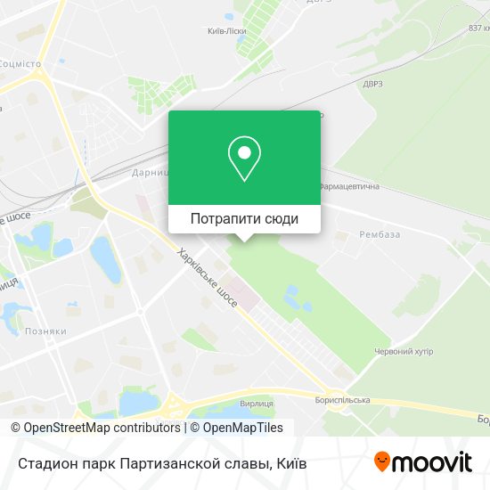 Карта Стадион парк Партизанской славы