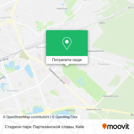 Карта Стадион парк Партизанской славы