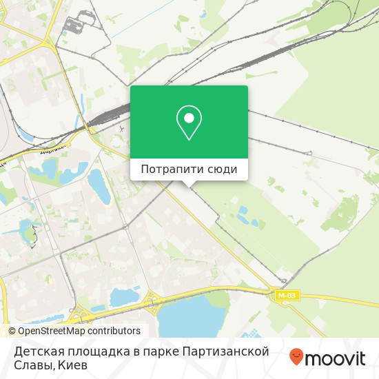 Карта Детская площадка в парке Партизанской Славы
