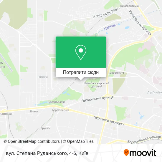 Карта вул. Степана Руданського, 4-6