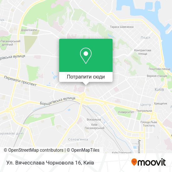 Карта Ул. Вячесслава Чорновола 16