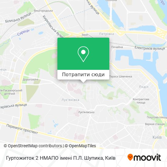 Карта Гуртожиток 2 НМАПО імені П.Л. Шупика