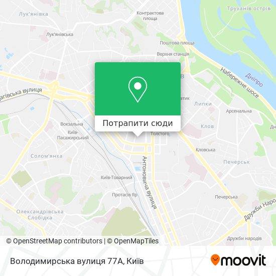 Карта Володимирська вулиця 77А