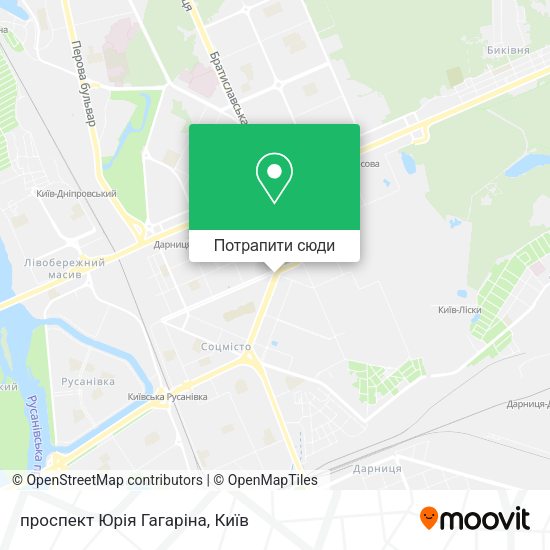 Карта проспект Юрія Гагаріна