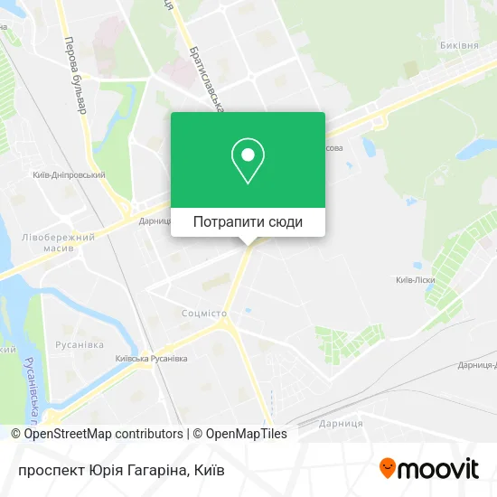 Карта проспект Юрія Гагаріна