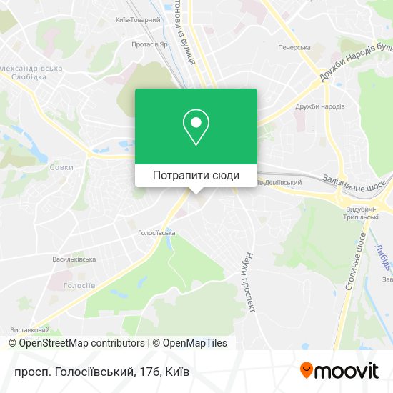 Карта просп. Голосіївський, 17б