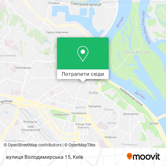 Карта вулиця Володимирська 15