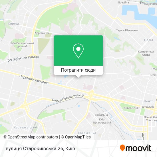 Карта вулиця Старокиївська 26