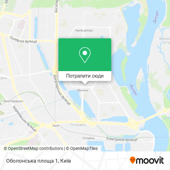Карта Оболонська площа 1