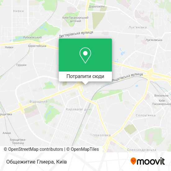 Карта Общежитие Глиера
